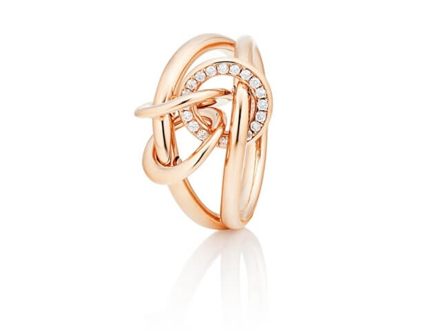 Cielo Ring  schmal  Roségold mit Brillanten