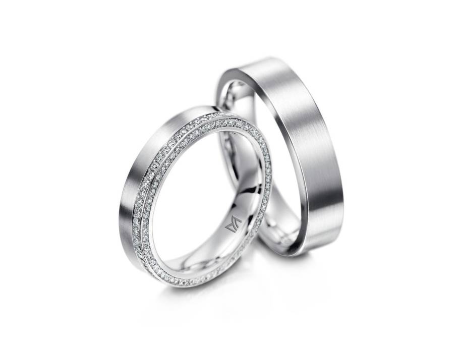 Classics Trauring Paar aus 950/- Platin mit Brillanten 0,433ct