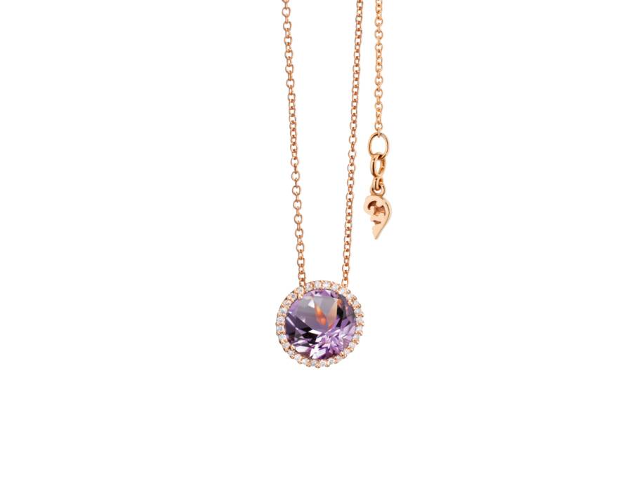 Espressivo Anhänger Roségold mit Amethyst und Brillanten 0,100ct