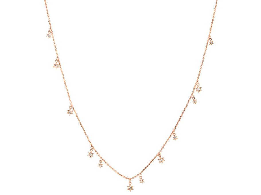 Starlet Kette mit Anhänger Roségold 45cm mit Brillanten 0,120ct