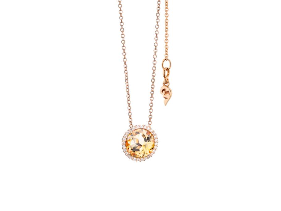Espressivo Anhänger Roségold mit Citrin und Brillanten 0,100ct