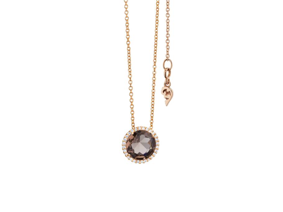 Espressivo Anhänger Roségold mit Rauchquarz und Brillanten 0,100ct