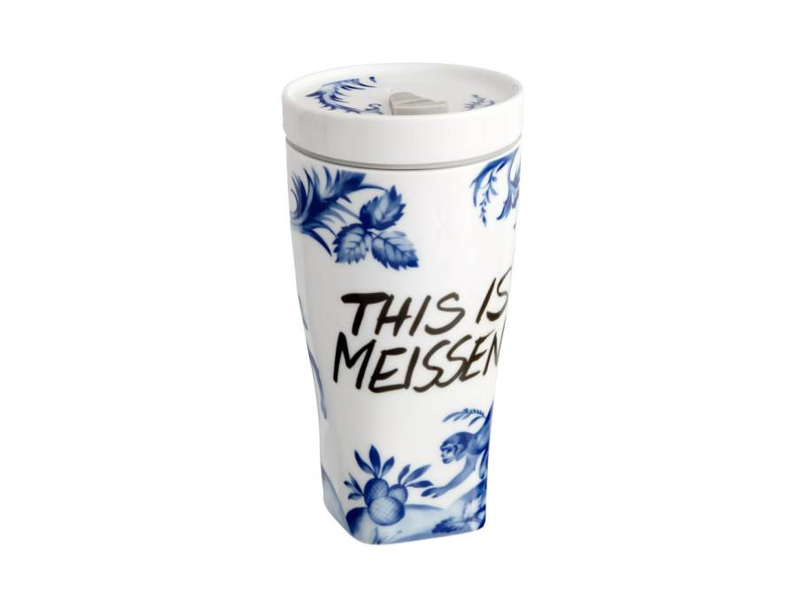 Coffee to Go Becher "Affe & Faultier" aus Meissner Porzellan