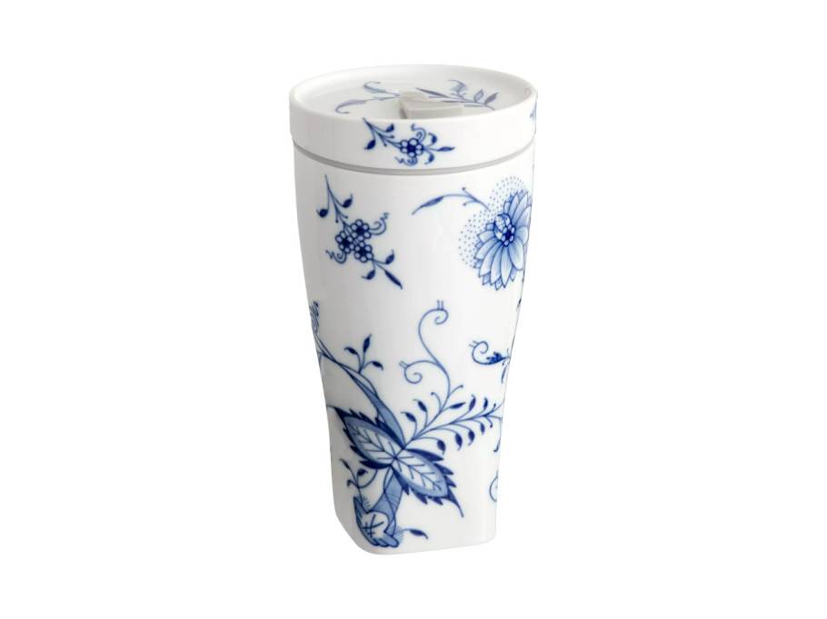 Coffee to Go Becher "Zwiebelmuster Style" aus Meissner Porzellan