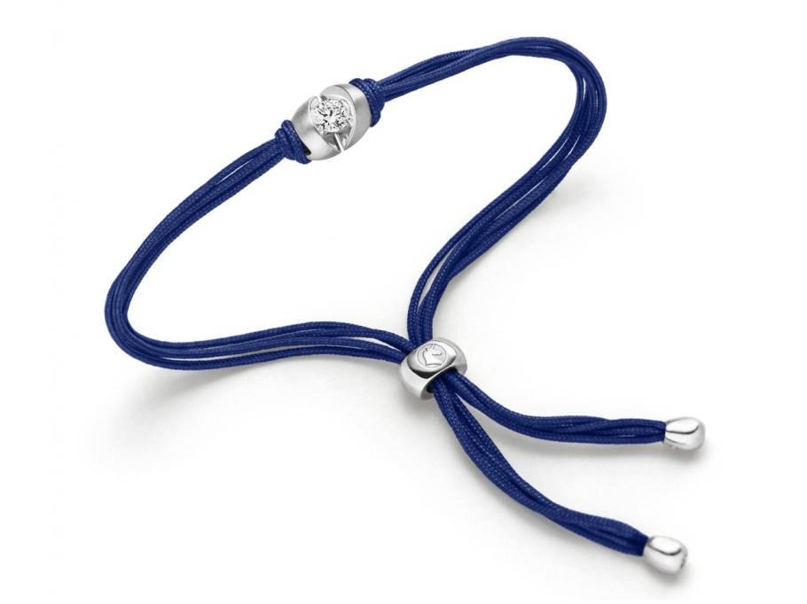 Colortaire Armband Weißgold mit Brillant 0,12 Navy Blue