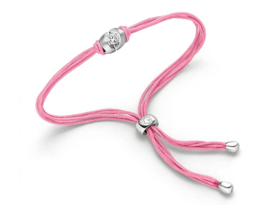 Colortaire Armband Weißgold mit Brillant 0,18 Candy Pink