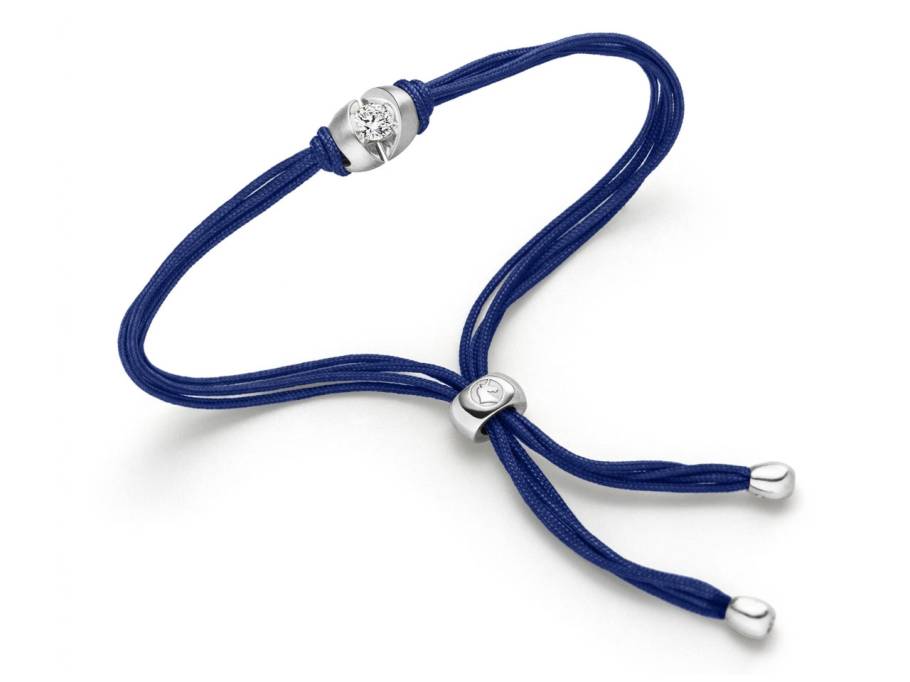 Colortaire Armband Weißgold mit Brillant 0,18 Navy Blue