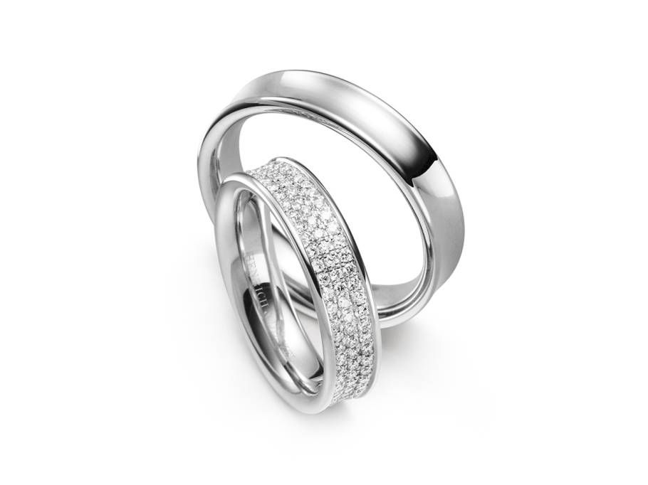 Contura Trauringpaar Platin mit Brillanten 0,865ct