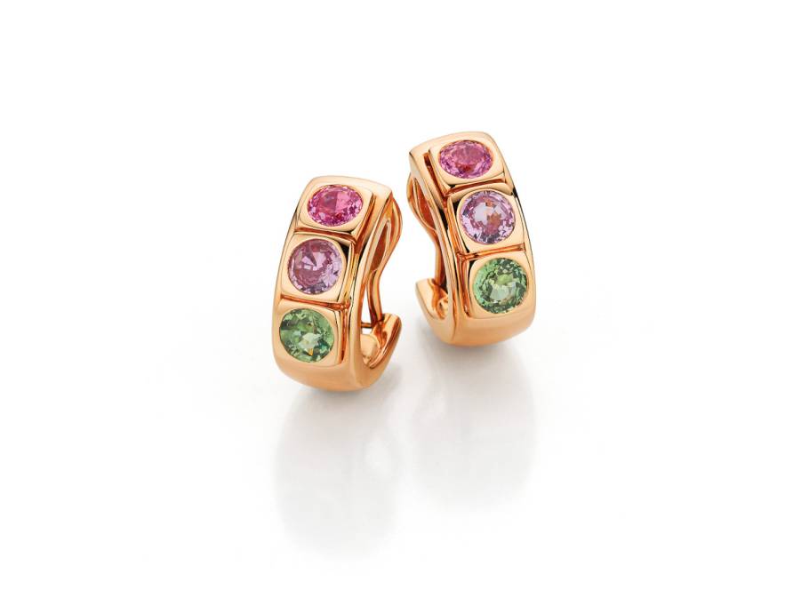 Tango Ohr-Clipstecker Rotgold mit farbigen Saphiren 3,62ct