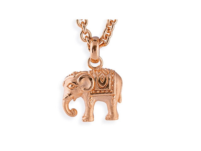 Ganesha Elefant Anhänger mittel Silber  rotgold