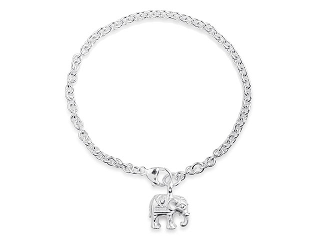 Ganesha Elefant Armband mit Anhänger Silber