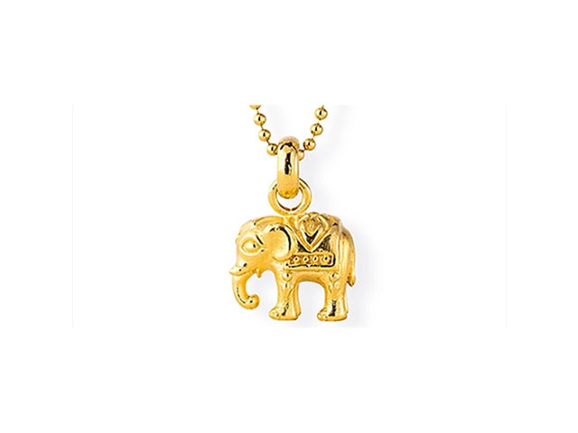 Ganesha Elefant Anhänger klein Silber gelbgold