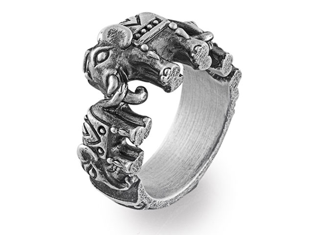 Ganesha Elefant Ring Silber vintage