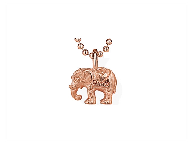 Ganesha Elefant Anhänger mini Silber  rotgold