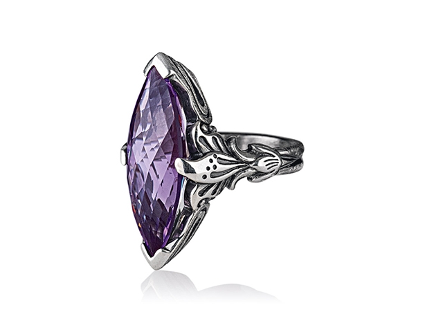 La Belle Epoque Ring Silber vintage mit Amethyst