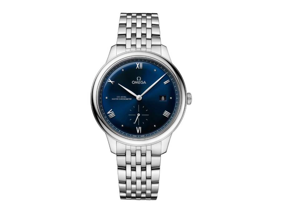 De Ville Prestige Automatik Edelstahl 41mm blaues Zifferblatt Metallband