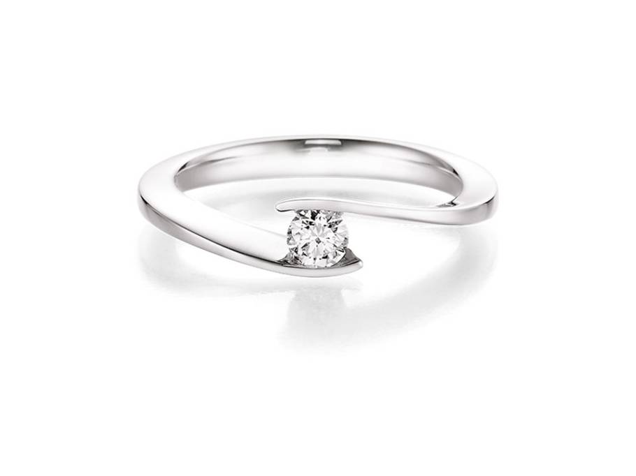 Verlobungsring vorbeilaufend Weißgold 0,25ct