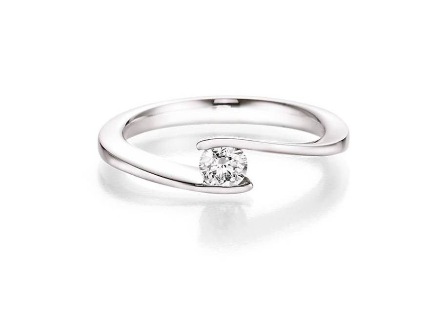 Verlobungsring vorbeilaufend Weißgold 0,30ct