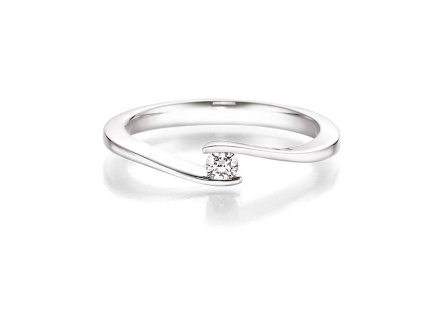 Verlobungsring vorbeilaufend Weißgold 0,15ct
