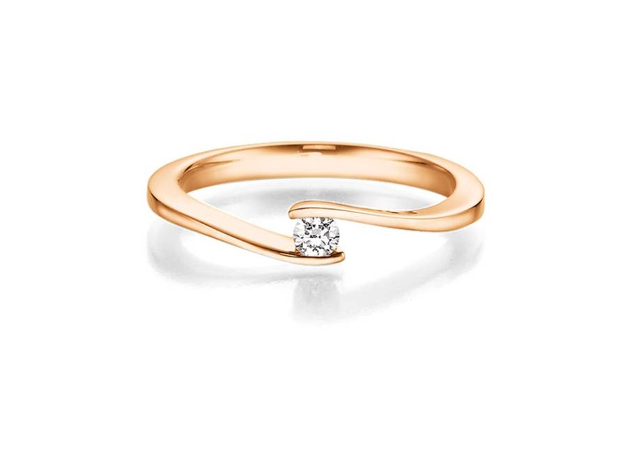 Verlobungsring vorbeilaufend Rosegold 0,15ct