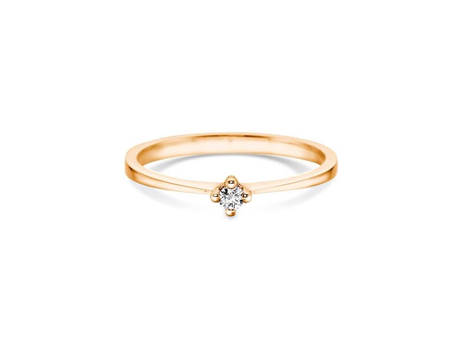 Verlobungsring 4er Krappe Rosegold 0,05ct