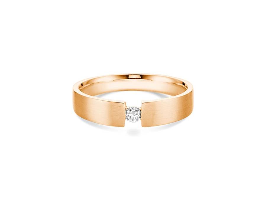 Verlobungsring Spannring gerade Rosegold 0,10ct
