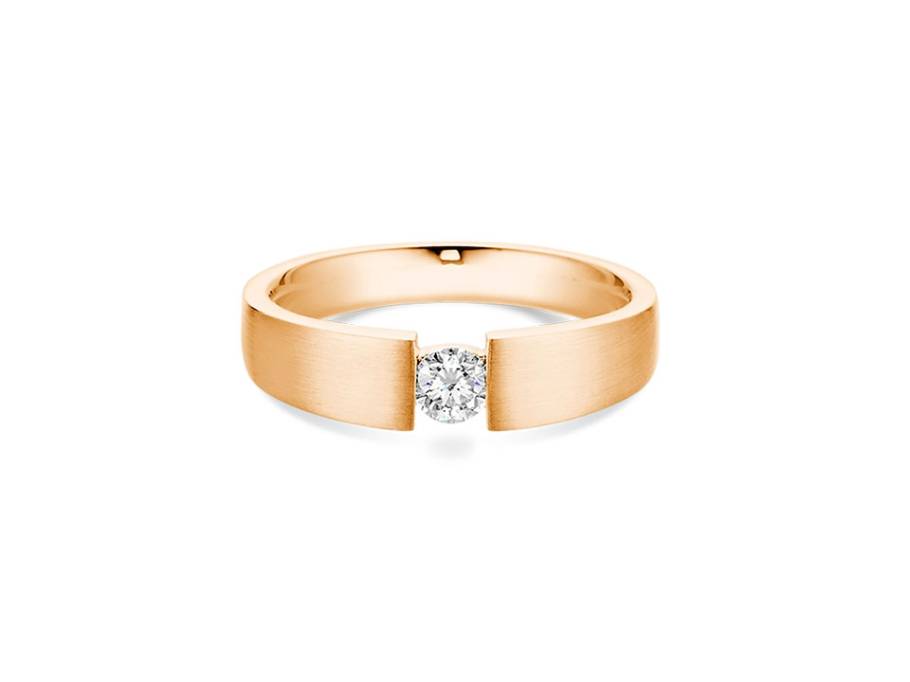 Verlobungsring Spannring gerade Rosegold 0,30ct 750/- Gold