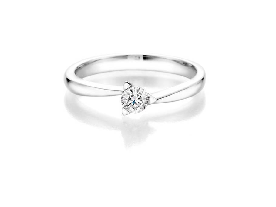 Verlobungsring 3er Krappe 585/- Weißgold 0,25ct