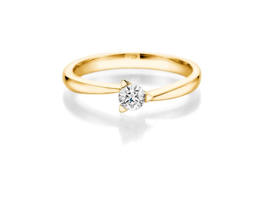 Verlobungsring 3er Krappe 585/- Gelbgold 0,25ct