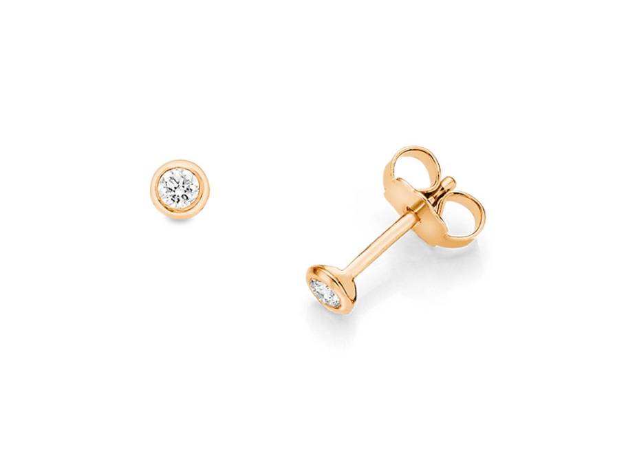 Ohrstecker Zarge Rosegold 0,10ct 750/- Gold