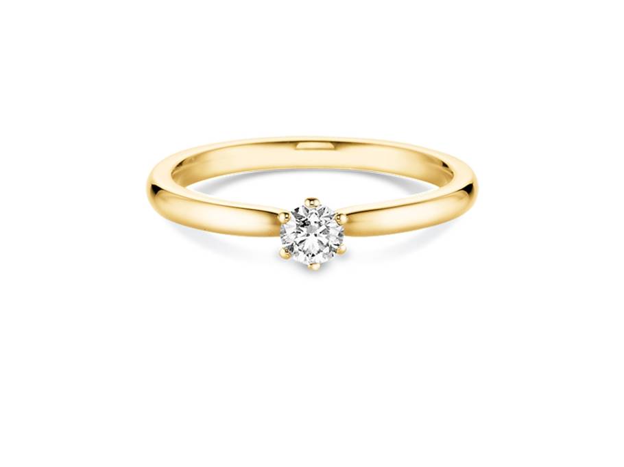 Verlobungsring 6er Krappe Gelbgold 0,25ct