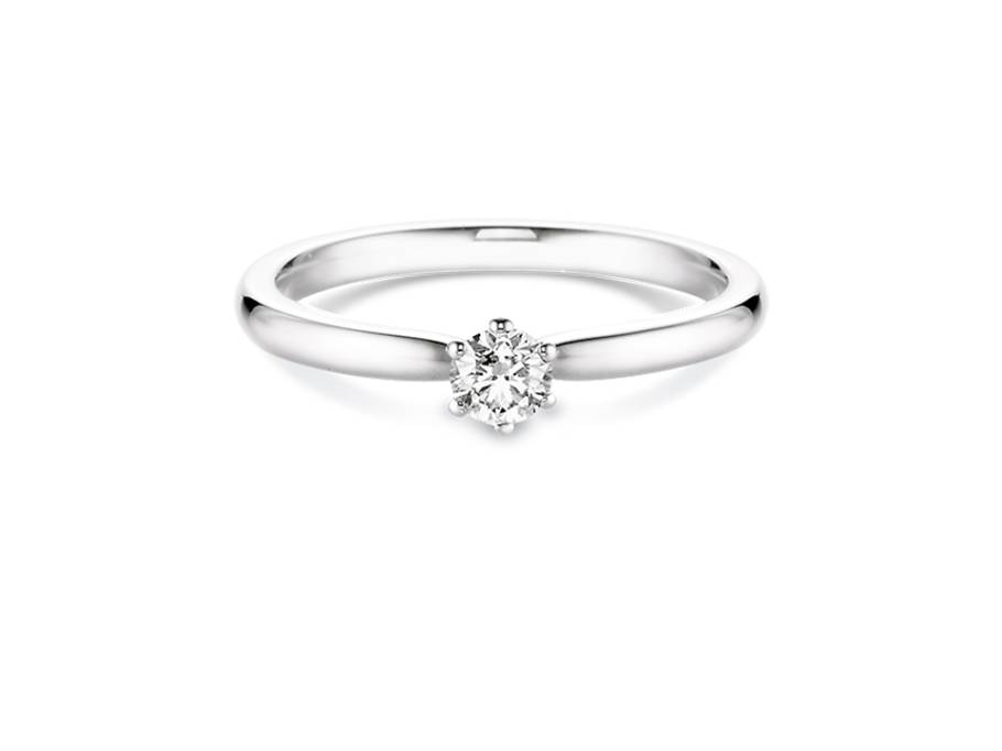 Verlobungsring 6er Krappe Weißgold 0,25ct