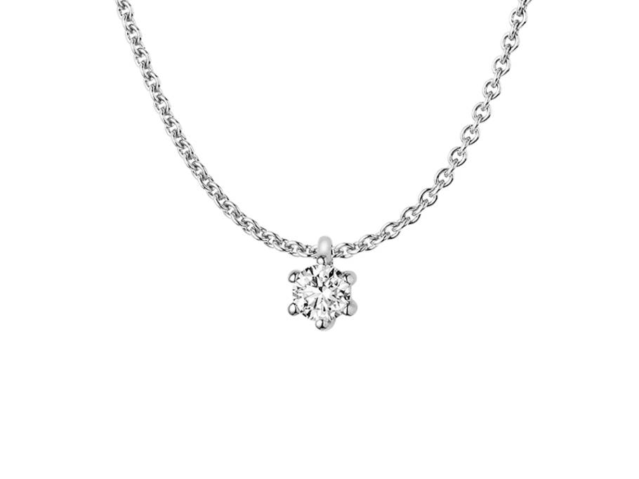 Kette mit Anhänger 6er Krappe Platin 0,25ct
