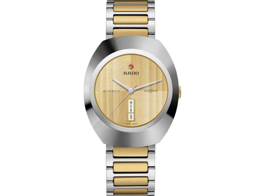  DiaStar Original Automatik Edelstahl 38mm gelbgoldfarbenes Zifferblatt Metallband bicolor