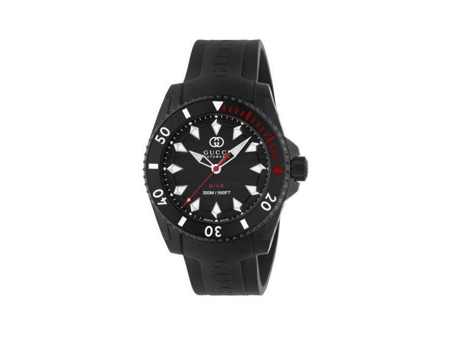 Dive Automatik Edelstahl PVD-Schwarz 40mm schwarzes Zifferblatt schwarzes Kautschukband YA136361