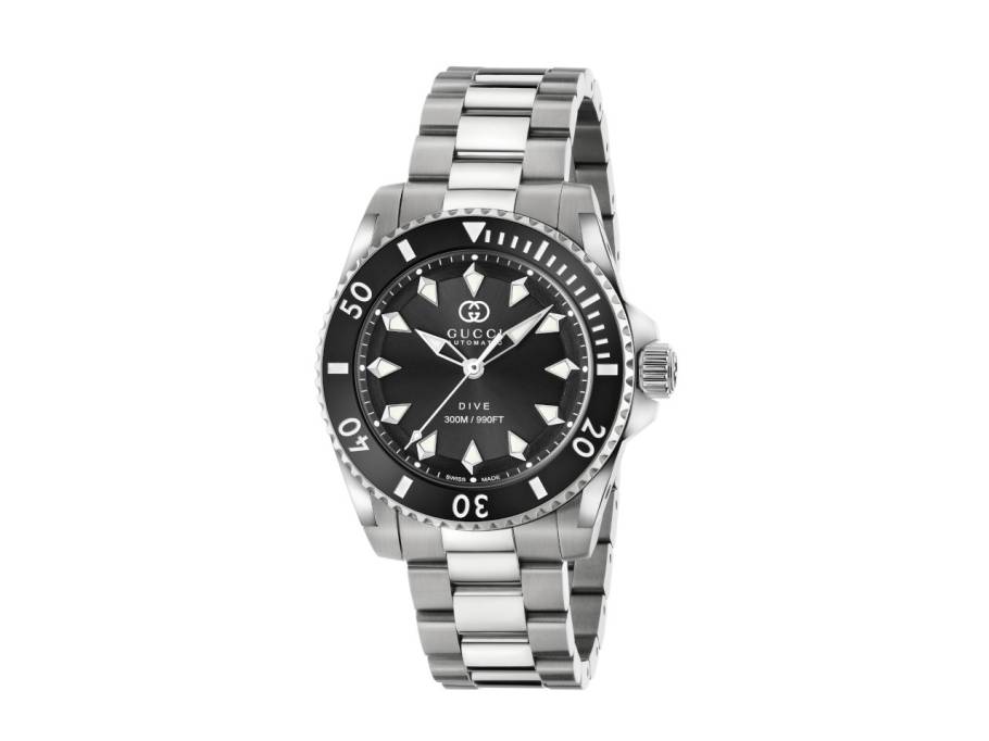 Dive Automatik Edelstahl 41mm schwarzes Zifferblatt Metallband YA136353A