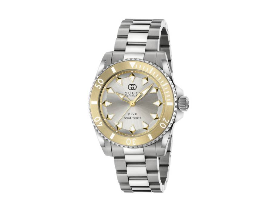 Dive Automatik Edelstahl 40mm silbernes Zifferblatt Metallband YA136357A