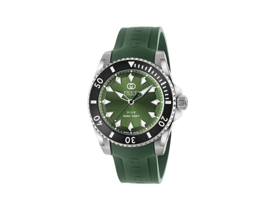Dive Automatik Edelstahl 40mm grünes Zifferblatt grünes Kautschukband YA136360
