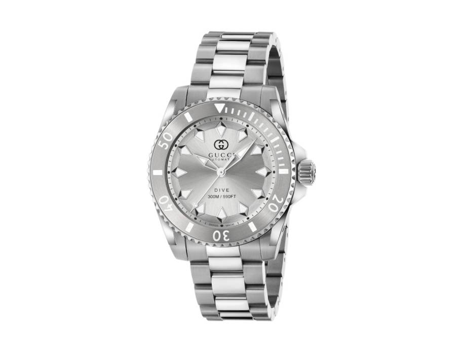 Dive Automatik Edelstahl 40mm silbernes Zifferblatt Metallband YA136354A