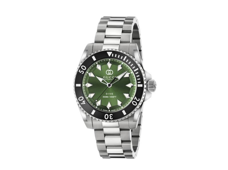 Dive Automatik Edelstahl 40mm grünes Zifferblatt Metallband YA136363