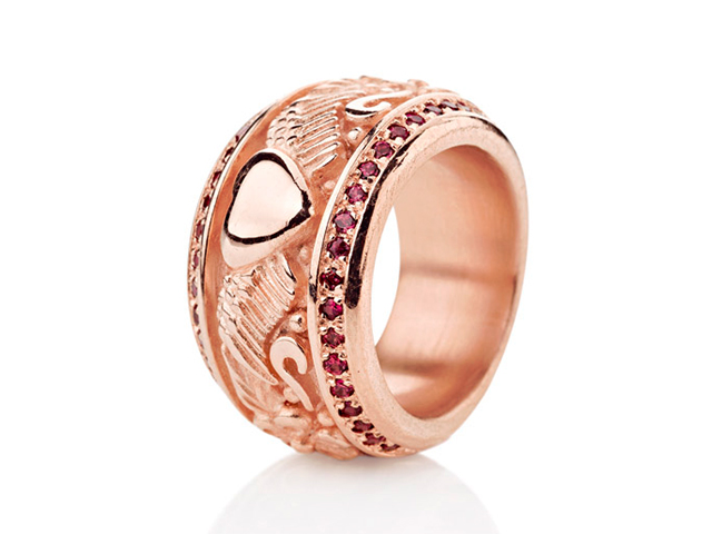 Carpe Diem Silber Ring Bandring Rhodolith