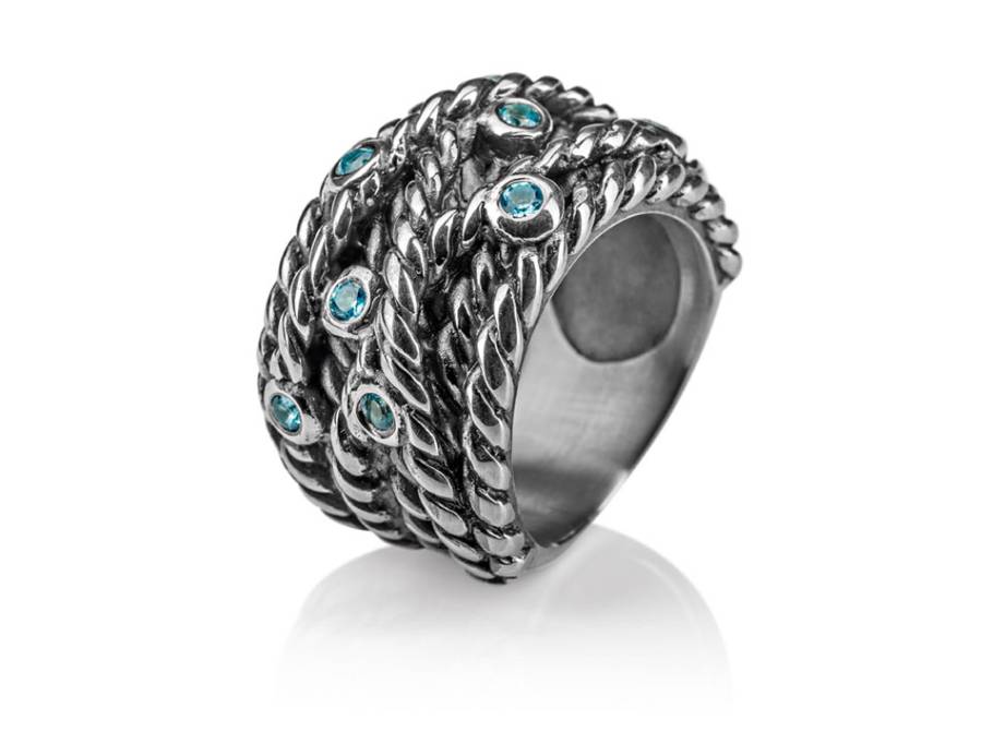 Heimathafen Ring Bandring Topas Vintage