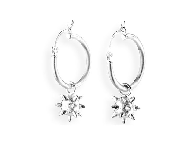 Sternenglanz und Schattentanz Ohrcreolen Wurfsterneinhänger Silber