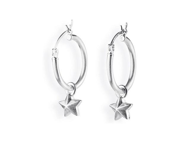 Sternenglanz und Schattentanz Ohrcreolen Sterneinhänger Silber