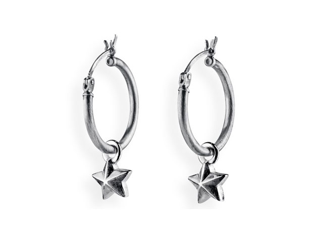 Sternenglanz und Schattentanz Ohrcreolen Sterneinhänger Silber Vintage