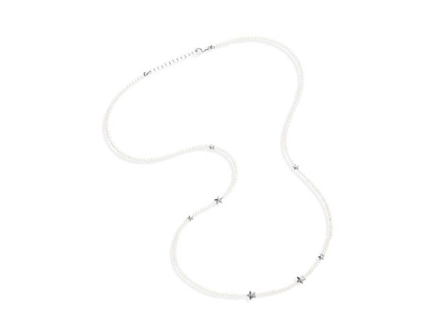 Sternenglanz und Schattentanz Collier  Sterne Süßwasserperlen Silber