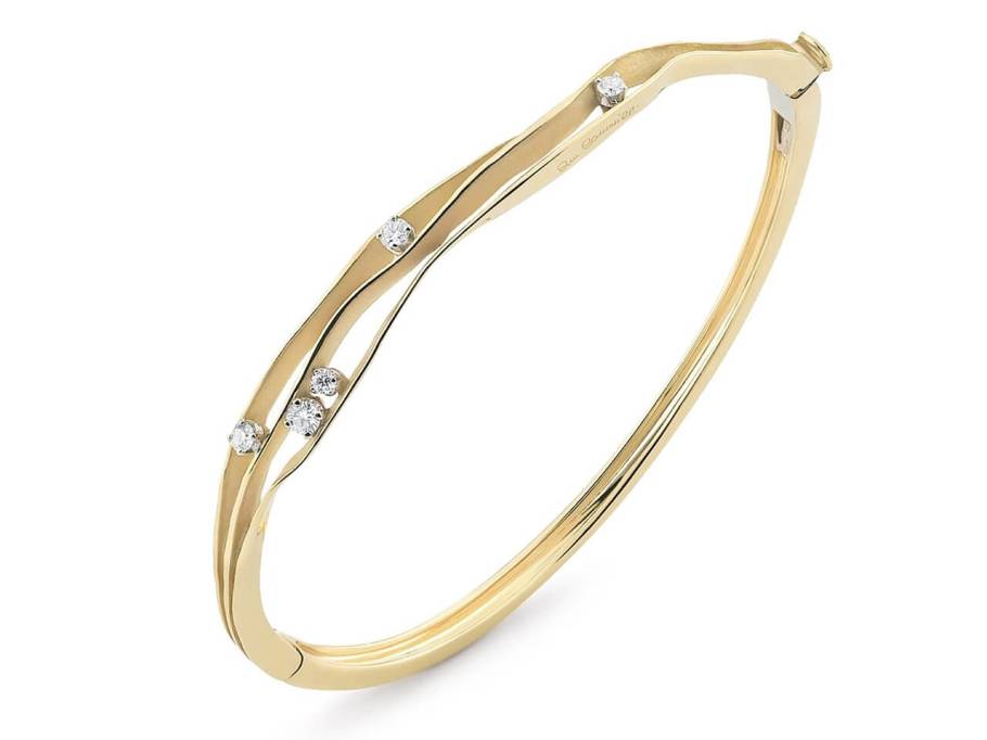 Dunes Armreif Yellow Sunrise Gold 3reihig mit Brillanten 0,280ct