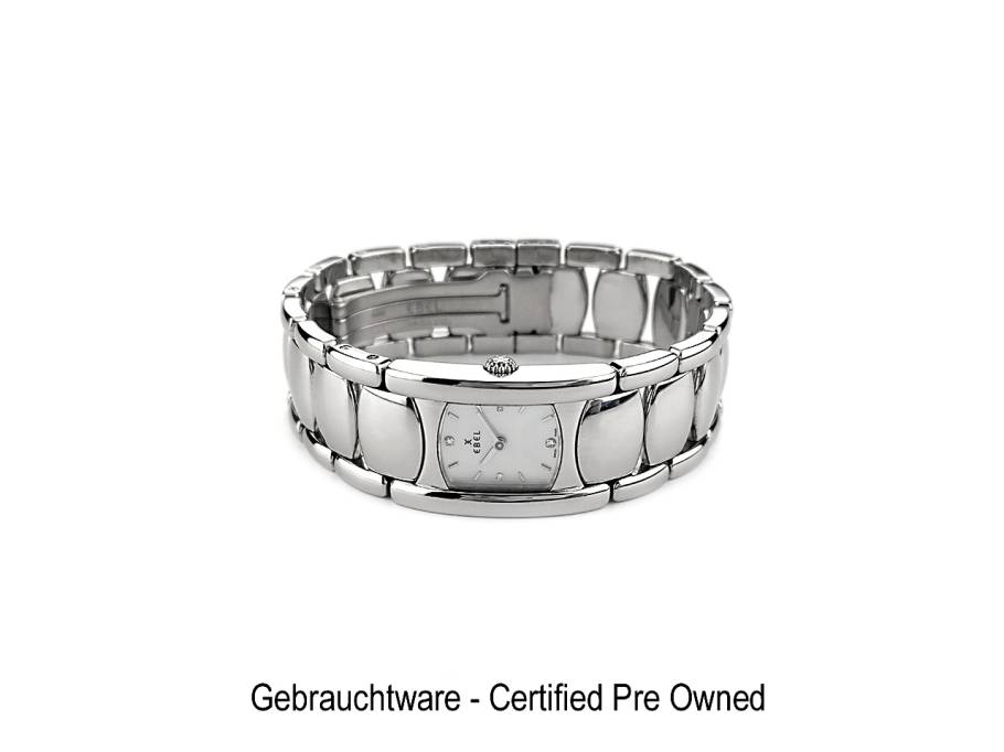 Ebel Beluga Quarz Edelstahl 28x18mm Perlmutt-Zifferblatt Metallband 9057A21 OVP Occasion