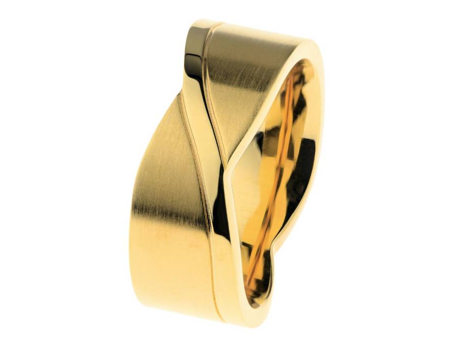 Ring Edelstahl Gelbgold-PVD 8mm