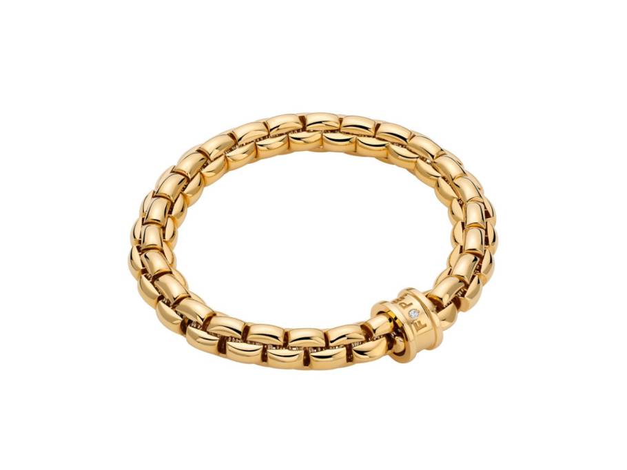  Eka Flex'It  Armband breit Gelbgold 1 Ronde mit Brillant 0,02ct M flexibel